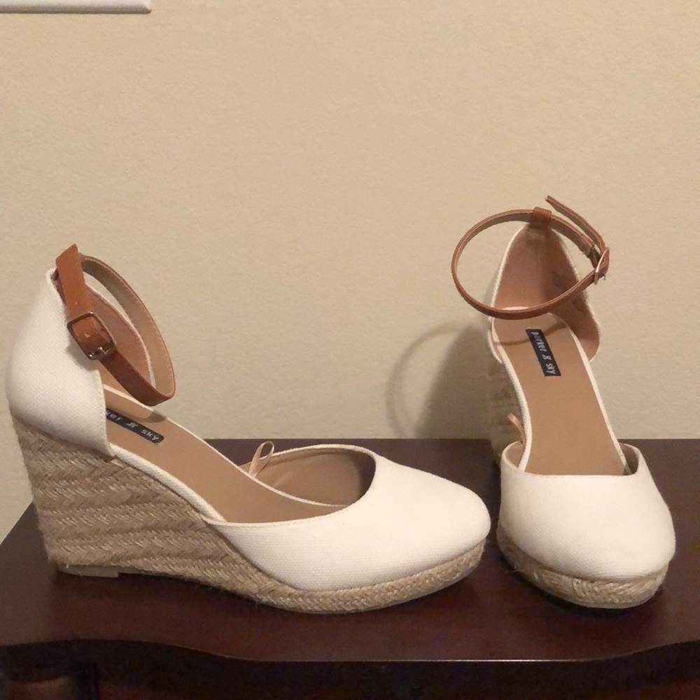 Cream Wedge Espadrilles